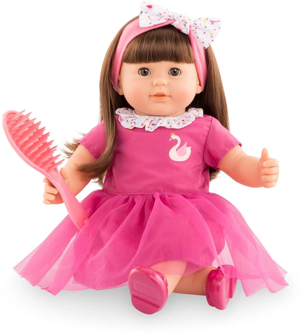 Corolle 9000130220 Mon Grand Poupon Alice In Brünett 36cm / Französische Puppe Mit Charme Und Vanilleduft, Rosa