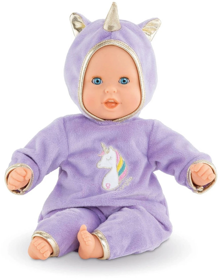 Corolle Mon Premier Poupon Calin / Weichkörperpuppe Mit Schlafaugen / Einhornstrampler Mit Kapuze / Vanilleduft / 30cm / Für Kinder Ab 18 Monaten Geeignet – Bild 3