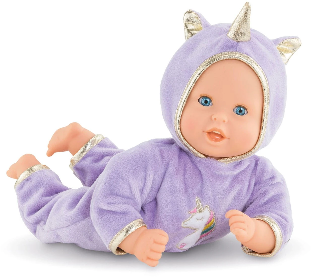 Corolle Mon Premier Poupon Calin / Weichkörperpuppe Mit Schlafaugen / Einhornstrampler Mit Kapuze / Vanilleduft / 30cm / Für Kinder Ab 18 Monaten Geeignet – Bild 2