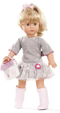 Götz 1690391 Precious Day Girls Jessica Puppe Netlace & Flowers - 46 Cm Große Stehpuppe, Blonde Lange Haare, Blaue Schlafaugen - 5-teiliges Set