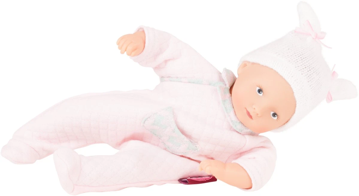 Götz 1787026 Mini-Muffin Waffles Puppe - 22 Cm Große Babypuppe, Gemalte Blaue Augen, Ohne Haare - Weichkörperpuppe In 3-teiligen Set - Ab 18 Monaten