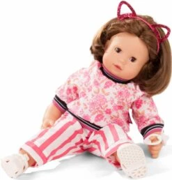 Götz 2127110 Maxy Muffin Stripe Vibes Puppe - 42 Cm Große Babypuppe Mit Braunen Schlafaugen, Braune Haare Und Weichkörper - Weichkörperpuppe In 8-teiligen Set