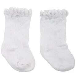 Götz 3402533 Kniestrümpfe Für Puppen, Design Classy White, Puppenkleidung Passend Für Babypuppen Größe 42 - 46 Cm Und Stehpuppen Mit 46-50 Cm