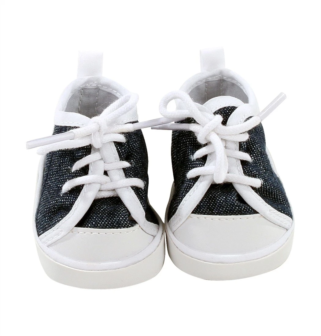 Götz 3402543 Sneaker Denim Puppenschuhe - Puppenkleidung & Puppenzubehör Für Babypuppen Gr. S Von 30 - 33 Cm Und Stehpuppen Gr. XS Von 27 Cm