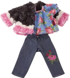 Götz 3402928 Kombi Garden Rose - Für Modebewusste Puppen - 4-teiliges Bekleidungsset Für Stehpuppen Mit Einer Größe Von 45 Bis 50 Cm