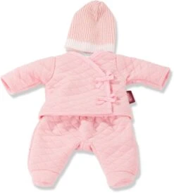 Götz Boutique Puppenkleid Baby Anzug Rosa 3-teilig - Babypuppe 42-46 Cm