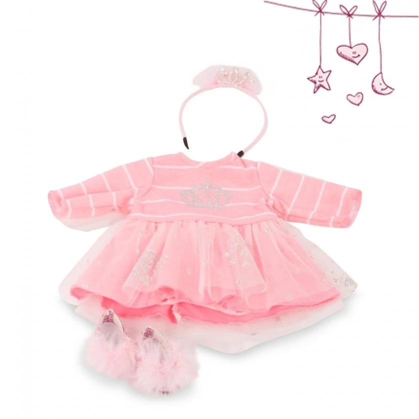 Götz Boutique Puppenkleid Set Kleine Prinzessin 3-teilig - Babypuppe 30-33 Cm – Bild 2