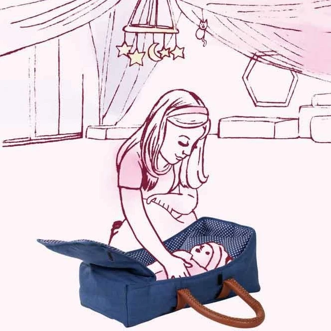 Götz Needful Things, Tragetasche "Denim & Spots", Babypuppen 30-33 Cm / Standpuppen 27 Cm / 36 Cm – Bild 3