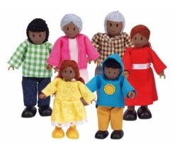 Hape E3501 - Puppenfamilie, Dunkle Haut